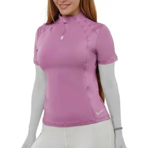 تی شرت ورزشی زنانه مدل نیم زیپ نایکی کد 12359