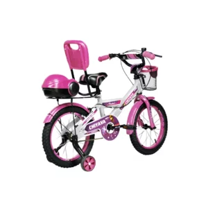 دوچرخه چیاوا مدل چیچک سایز طوقه 16 اینچ  رنگ سفید صورتی  کد 12427