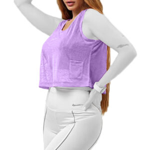 کراپ تاپ ورزشی زنانه اسلپ مدل حلقه ای جیب دار کد 12637